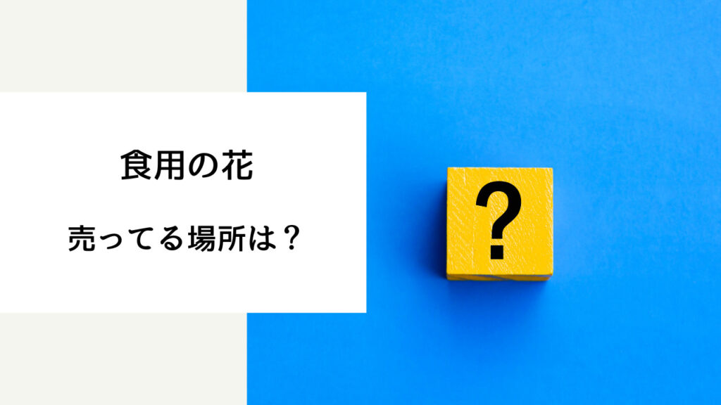 エディブルフラワー 売ってる場所