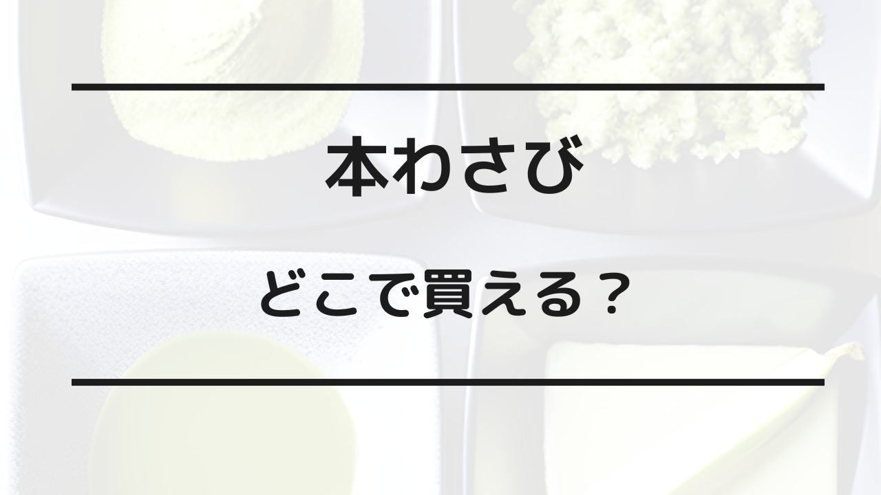 本 わさび どこで 買える