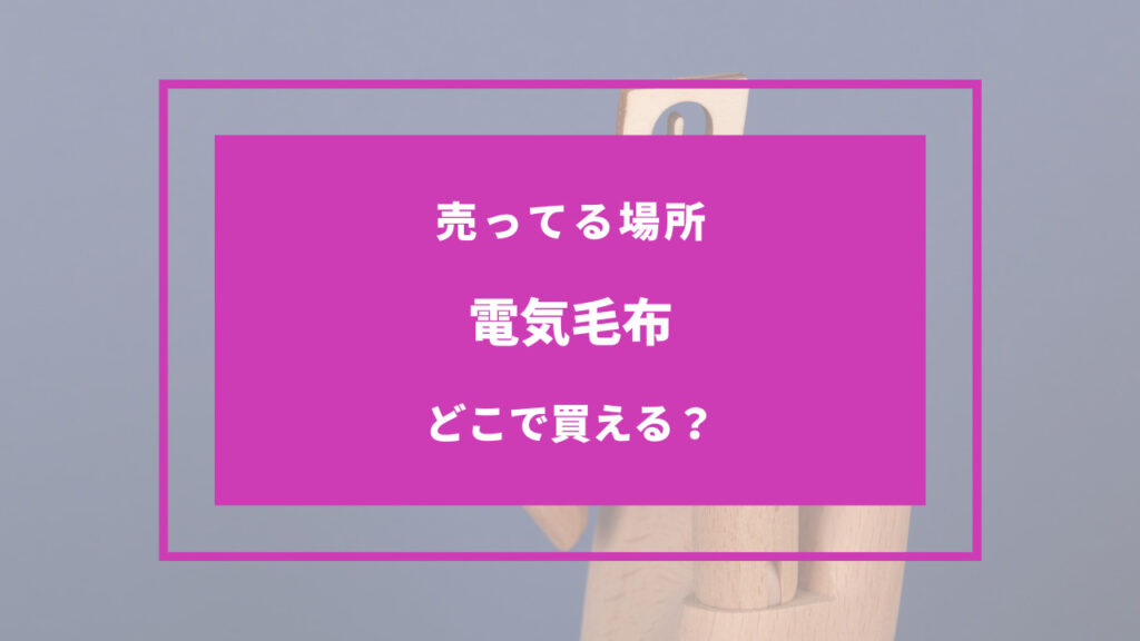 電気毛布 どこで買える