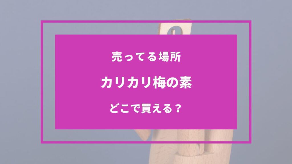 カリカリ梅の素を売ってる場所