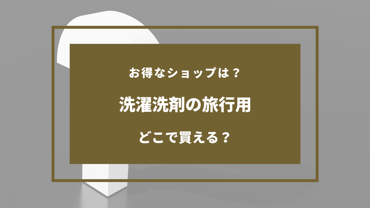 洗濯洗剤 旅行用 どこに売ってる